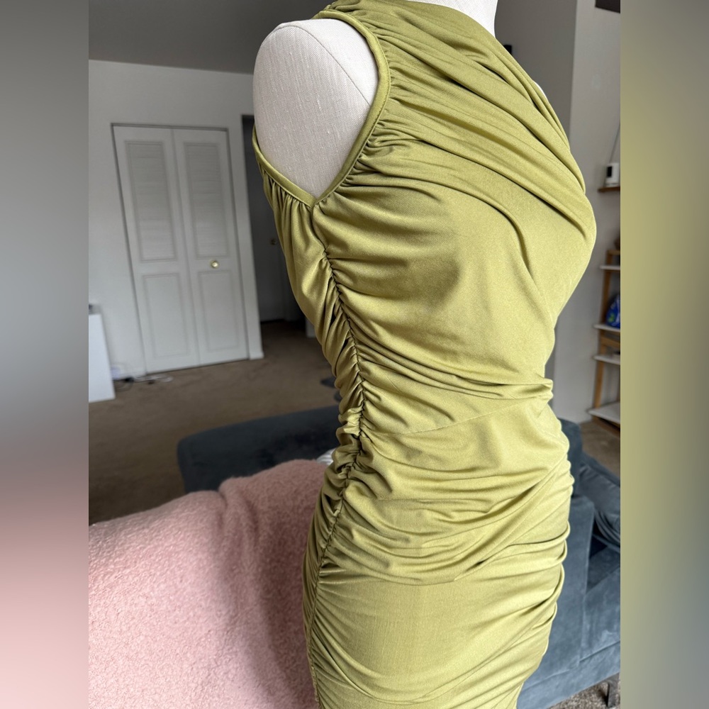PLT ruched midi dress